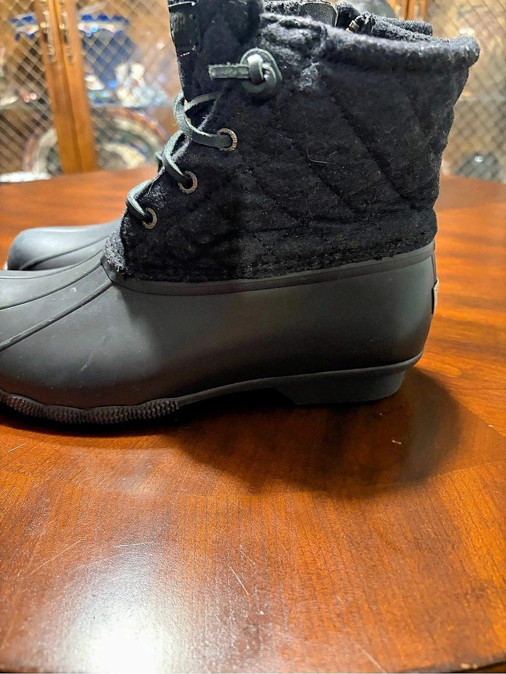 Sperry STS97561F Black Wool Rain Boots US 9.5 W